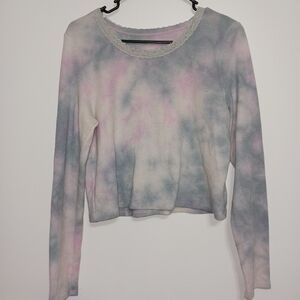 American Eagle Tie Dye Crop Top with Lace